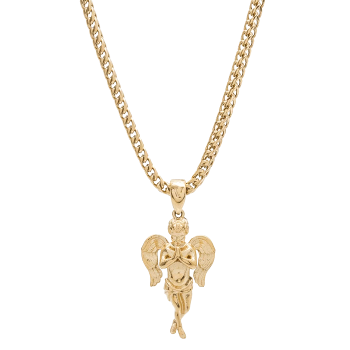Micro Angel Necklace Gold