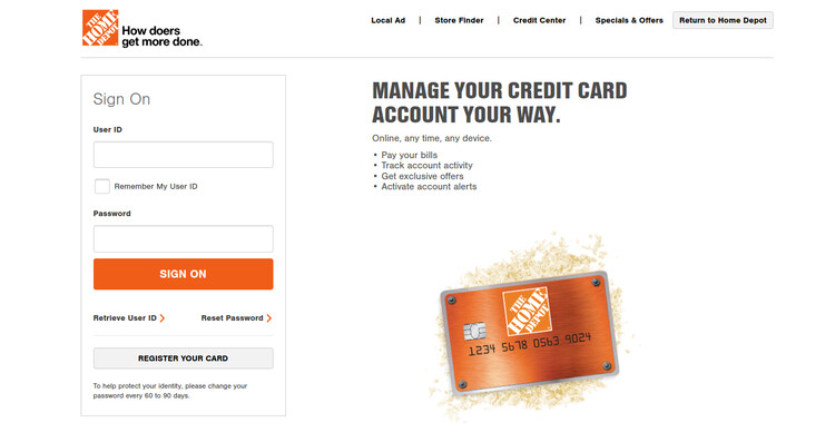 Home Depot Credit Card Login