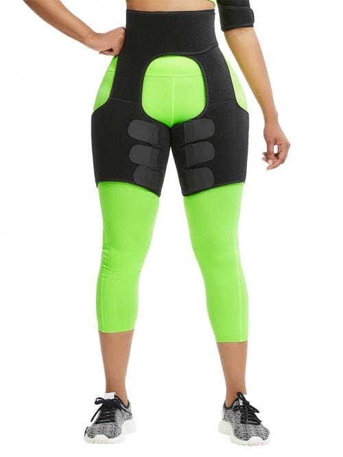 black neoprene adjustable high waist 2 in 1 shapewear for thigh