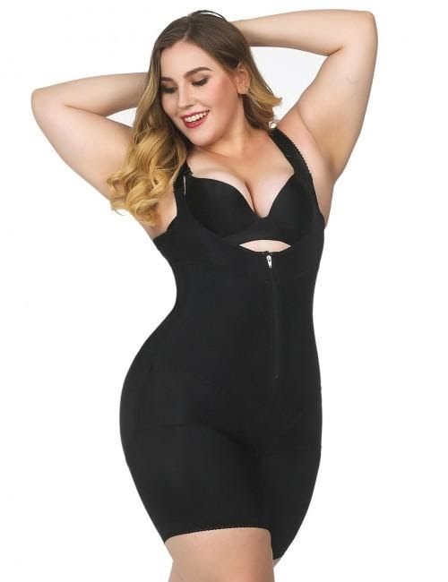 flatten tummy black underbust plus bodysuit tight fitting butt lifter